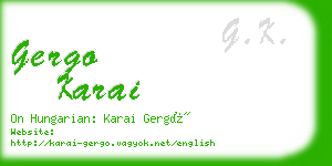 gergo karai business card